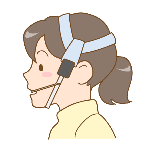 ヘッドギアを付ける女の子のイラスト