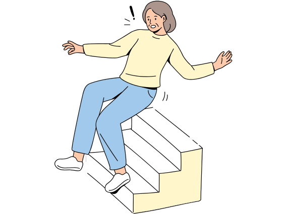 バランスを崩す女性のイラスト