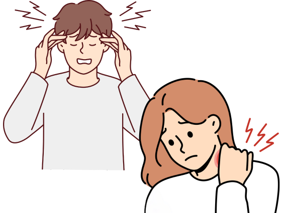 頭痛や肩こりのイラスト