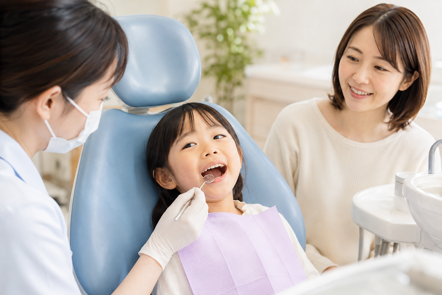 子どもが検診を受ける様子